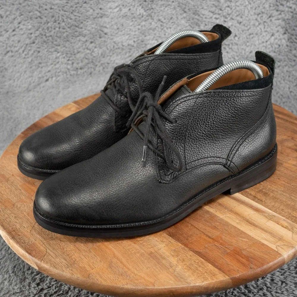 Cole Haan C24524 Black Pebble Grain Leather Chukka Boots Mens Size 7 M